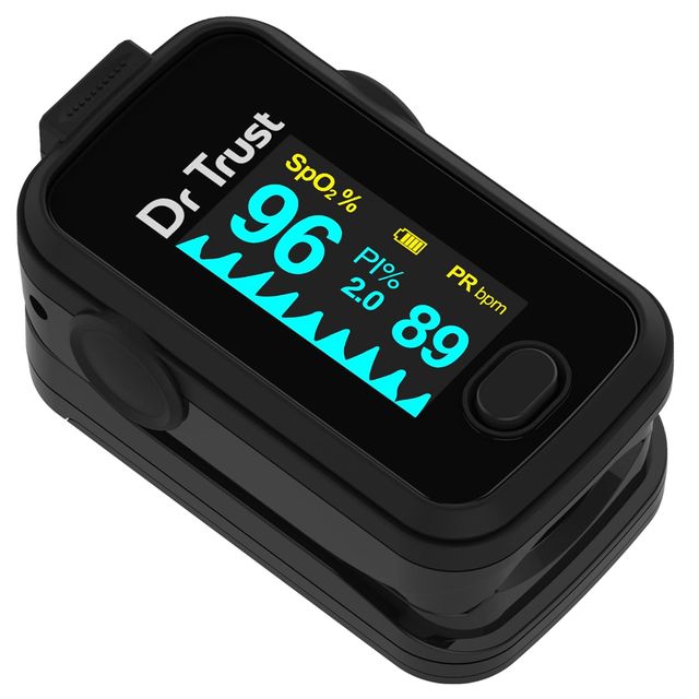 Dr. Trust Signature FingerTip with AUDIO VISUAL ALARM water resistant(Black)Pulse Oximeter
