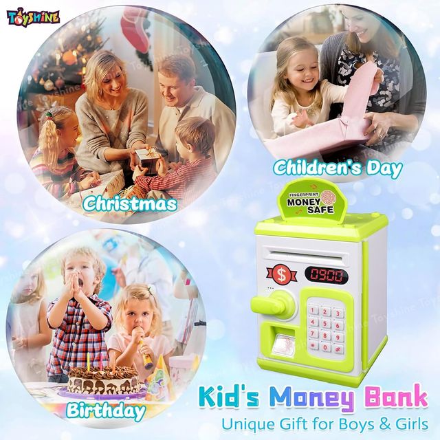Toyshine Fingerprint Sensor Piggy Bank with Electronic Lock - Assorted