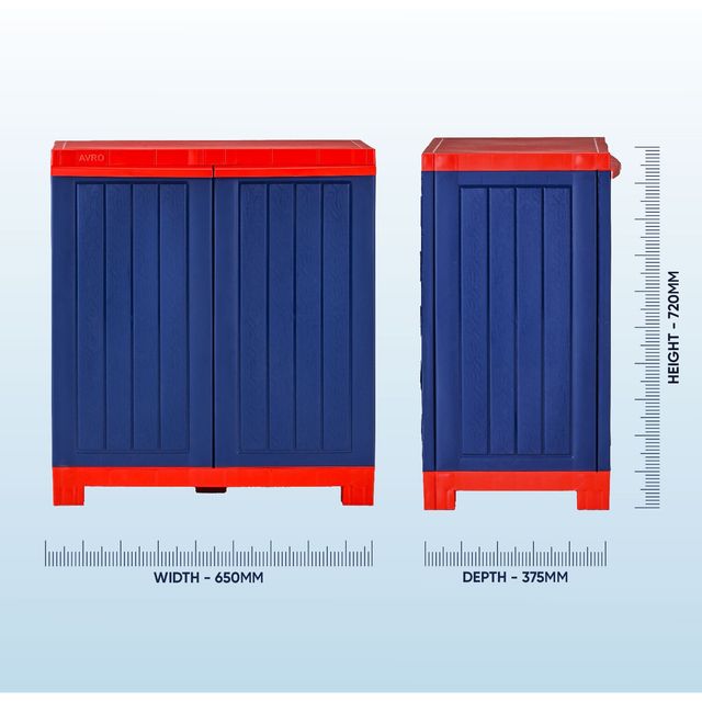 Avro Furniture Star Plastic Almirah | Cabinet Red & Blue