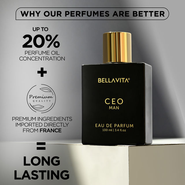 Bella Vita Organic Ceo Man Eau De Parfum For Men Long-Lasting Hints Of Lemon And Sugar (100ml) & Oye Happy Happy 1St Father'S Day Card (1pc) Combo