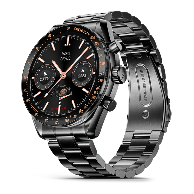 Fire-Boltt Moonwatch Smartwatch | 1.43" AMOLED Display | BT Calling - Black