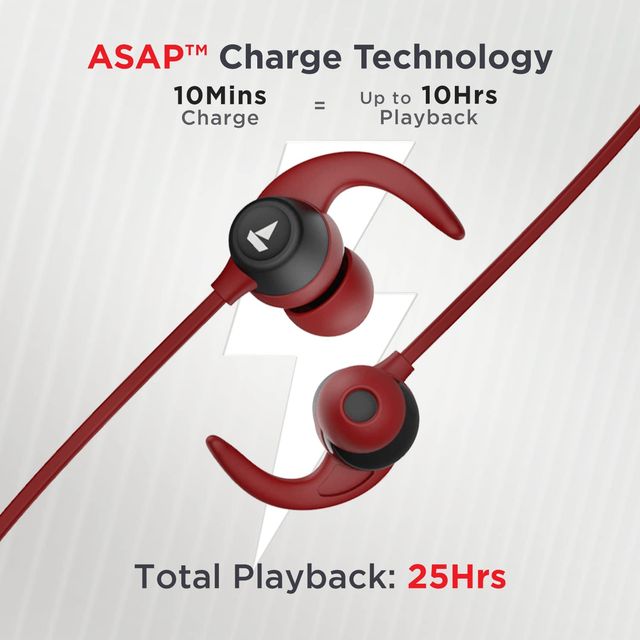 boAt Rockerz 255 Neo Bluetooth Wireless in Ear Earphones with Mic with Enx- Tech(Maroon Madness)