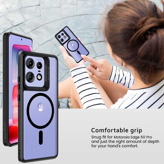 Kapaver Moto Edge 50 Pro Back Cover Case | Mag X - Black
