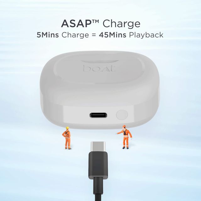 boAt Airdopes 393anc Tws Earbuds W/ 32db Hybrid Anc, Quad Mics With Enx Tech(Ivory White)