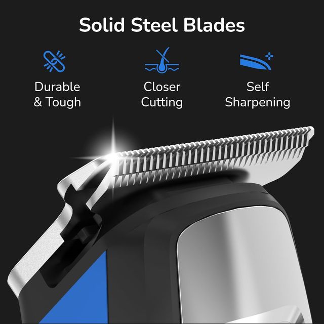 Caresmith Crew T-Blade Beard Trimmer: Precision Steel Blade Trimmer with LED Display