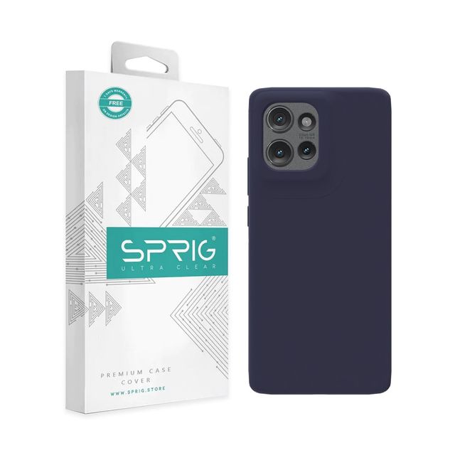 Sprig Premium Back Cover for Moto Edge 50 Liquid Silicone Shock Proof | Midnight Blue