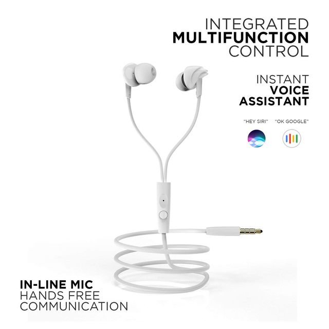 boAt BassHeads 100 Wired Earphones with Hawk Inspired Design, Super Extra Bass & Mic (White)