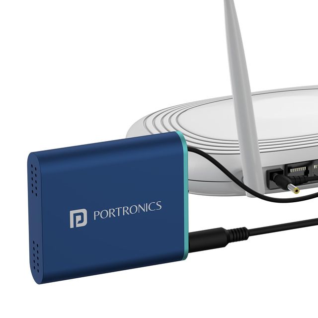 Portronics Power Plus Advanced 2000 mAh WiFi Router Power Bank, Design for 12v DC WiFi Router Blue