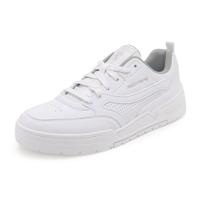 Red Tape Casual Sneaker Shoes For Men | Impact-Resistant Comfort | White | Size 10