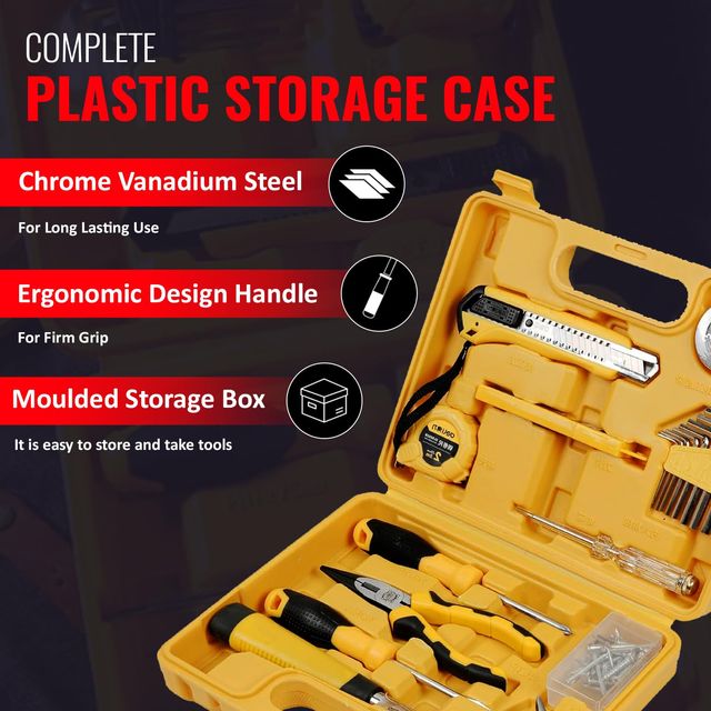 Spartan 18 In 1 Hand Tool Set With Screwdriver, Hammer, Measuring Tape, Allen Key, Cutter & Pliers