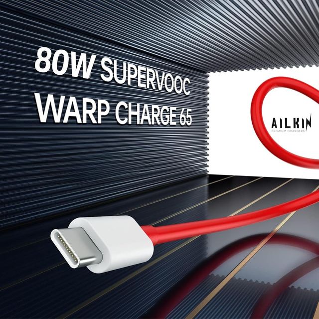 Ailkin 80W DASH | WRAP | SUPERVOOC Fast Charging Adapter Charging with Usb to Type C