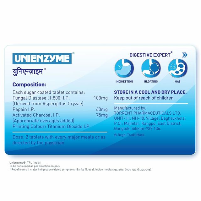 Unienzyme Tablet With Activated Charcoal