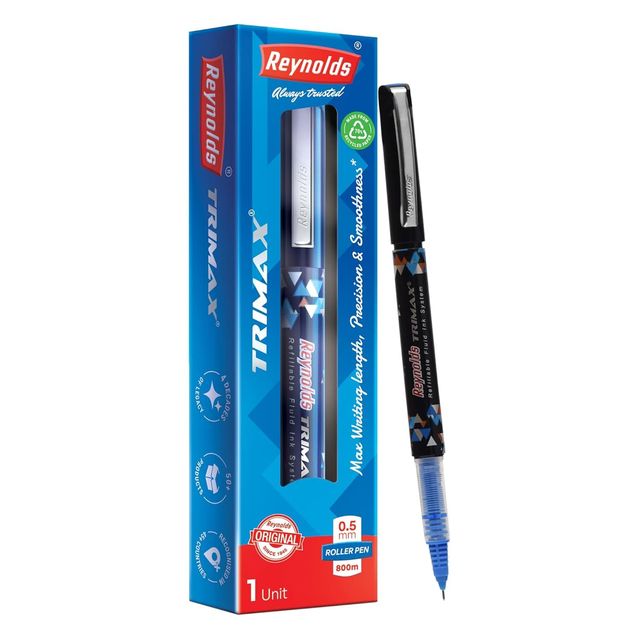 Reynolds Trimax Roller Ball Pen Set (1 Blue Pen)