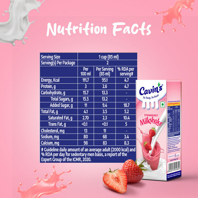 Cavin's Strawberry Milkshake Tetrapack 180 ml Combo
