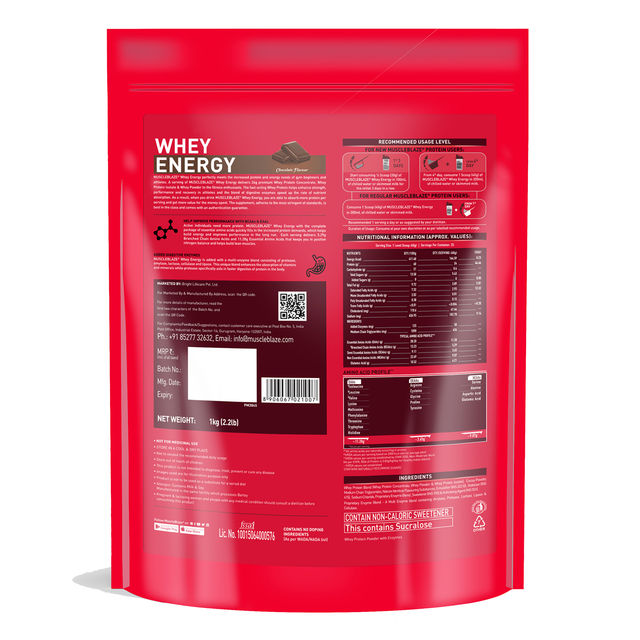 MuscleBlaze Whey Energy Powder - Chocolate