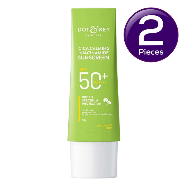 Dot & Key Cica Niacinamide Face Sunscreen Spf 50 Pa+++ Uv Protection For Oily And Acne Prone Ski 50 ml Combo