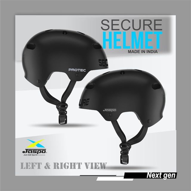 Jaspo Secure Sports Helmet For Cycling, Skating, Skateboarding (M, Black Matte)