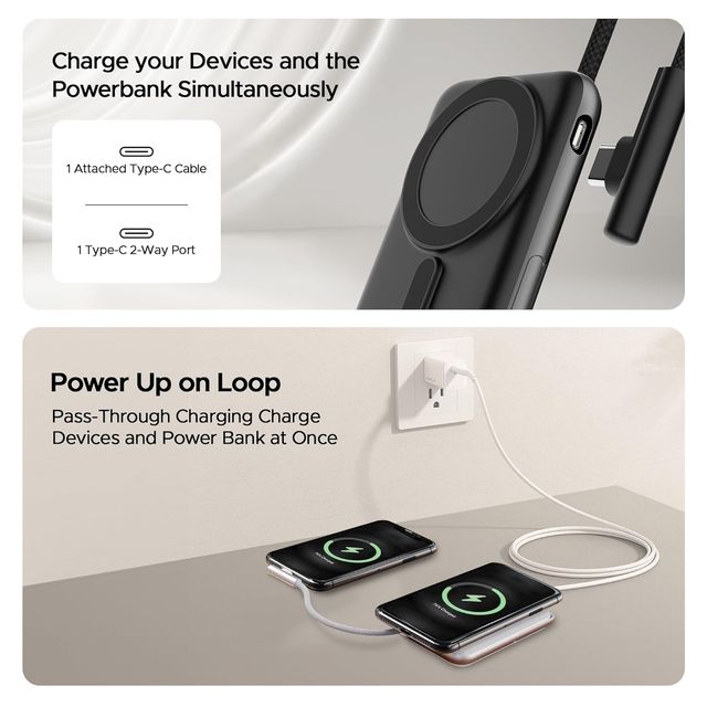 boAt 10000 mAh Magnetic Wireless Power Bank w/ 15W Wireless Charging - PB330 MagnaCharge (White)