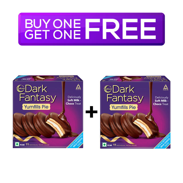 Sunfeast Dark Fantasy Yumfills Rich Chocolate Pie Cake 242 g Combo