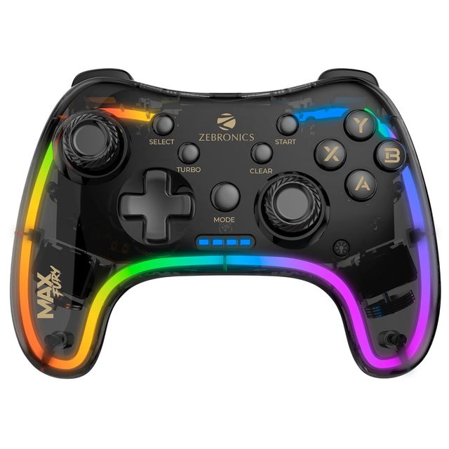 Zebronics Max Fury Wired Gamepad Rgb Dual Analog Stick Haptic Feedback Compat. Windows, Android