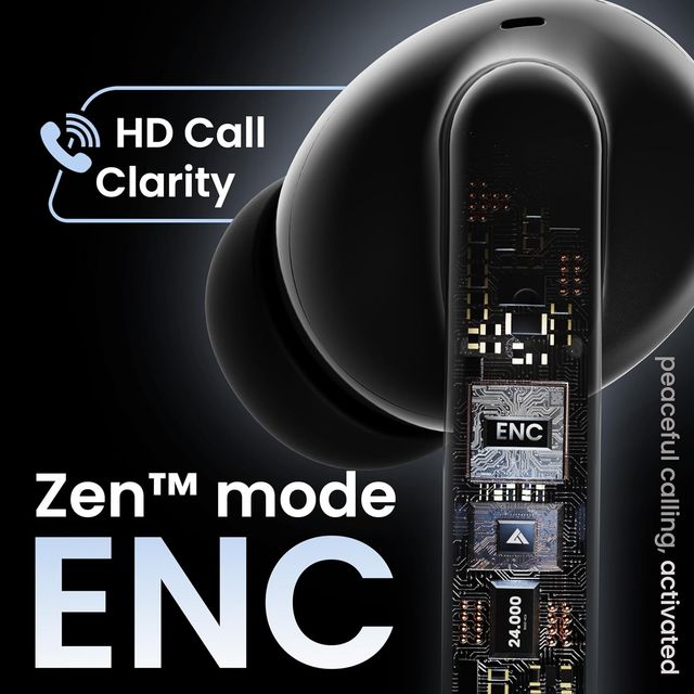 Boult W20 with Zen ENC Mic, 35H Battery Life,5.3v Bluetooth Headset (Space Black, True Wireless)