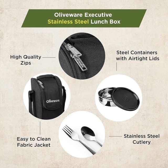 Oliveware Executive Lunch Box - Black