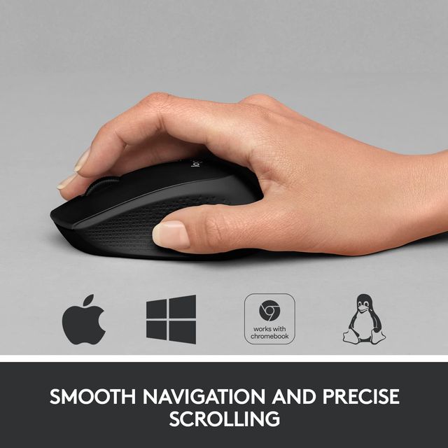 Logitech M331 Silent Plus Wireless Mouse-Black