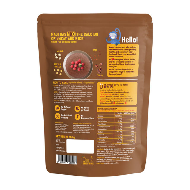 Slurrp Farm Millet Eggless Pancake Mix With Banana Choco Chip No Maida, Healthy Breakfast For Kids & Adults, 150 Gm(150gms) & Slurrp Farm Millet Eggless Pancake Mix With Chocolate No Maida, Healthy Breakfast For Kids & Adults, 150 Gm(150gms) Combo
