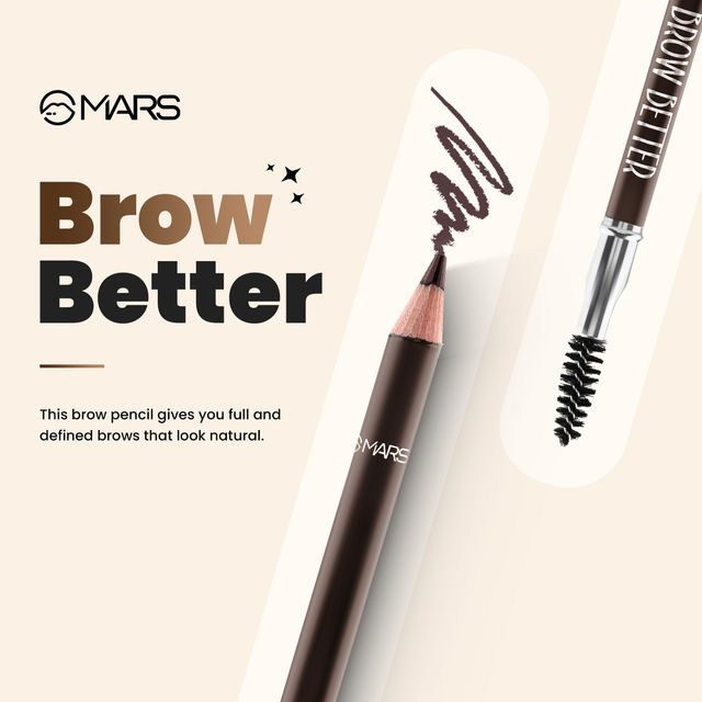 MARS Cosmetics Brow Better Eyebrow Pencil With Spoolie (Dark Brown)