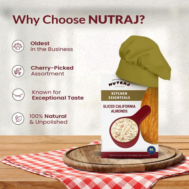 Nutraj Kitchen Essential Sliced California Almonds