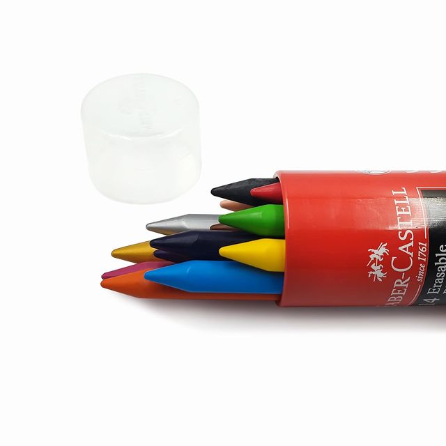 Faber-Castell Erasable Crayon Tin With Gold Silver