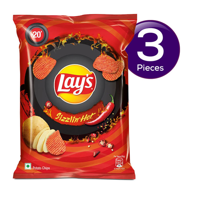 Lay's Potato Chips - Sizzling Hot Spicy Flavour 48 g Combo