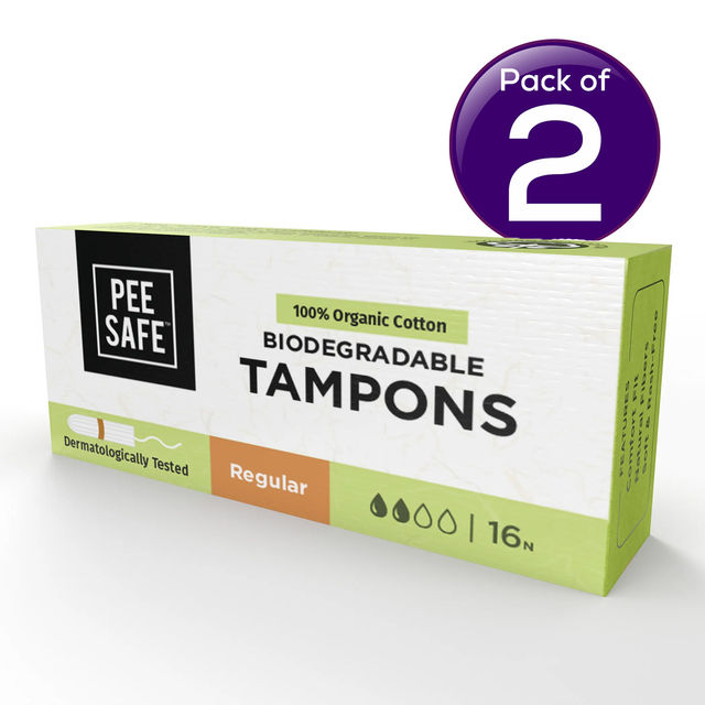 Pee Safe Tampon - Regular Flow 16 pc Combo