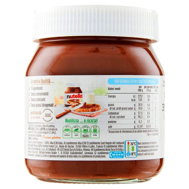 Nutella Hazelnut Spread With Cocoa