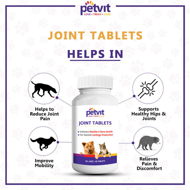 Petvit Joint-Cartilage Supplement For Dogs And Cats - 60 Chewable Tablets