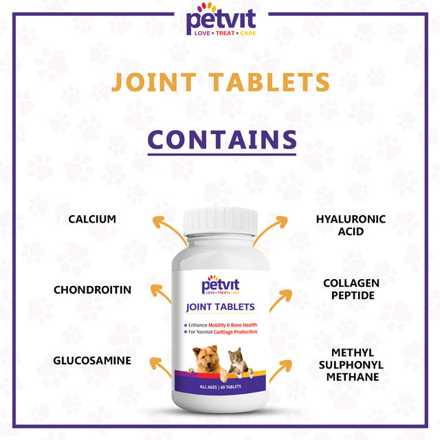 Petvit Joint-Cartilage Supplement For Dogs And Cats - 60 Chewable Tablets