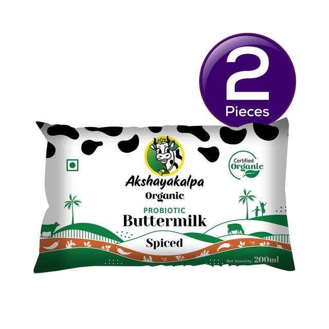 Akshayakalpa - Organic Probiotic Buttermilk Spiced 200 ml Combo