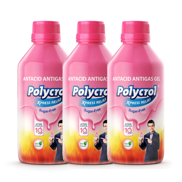 Polycrol Xpress Relief Mint Flavour Sugar Free Antacid Gel 