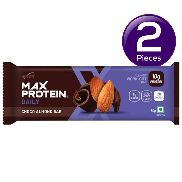 RiteBite Max Protein 10g Protein Bar Choco Almond 50 g Combo