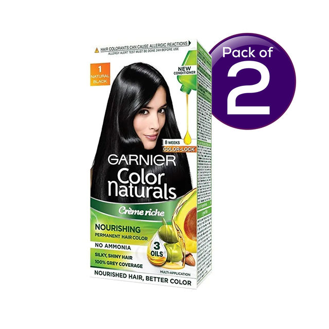 Garnier Color Naturals Hair Color - Natural Black | Shade - 1 1 pc Combo