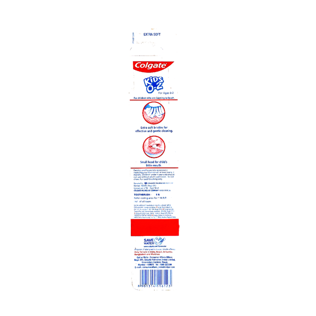 Colgate Cartoon Baby Toothbrush For Kids | Orange | 0 - 2 years