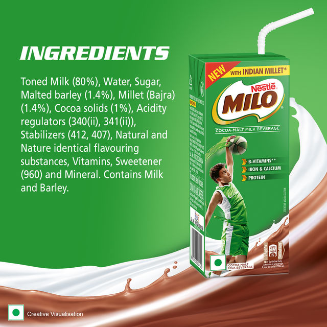 Nestle Milo RTD Malt Drink with Millets- (Chocolate Flavour) Tetra Pack 180 ml Combo