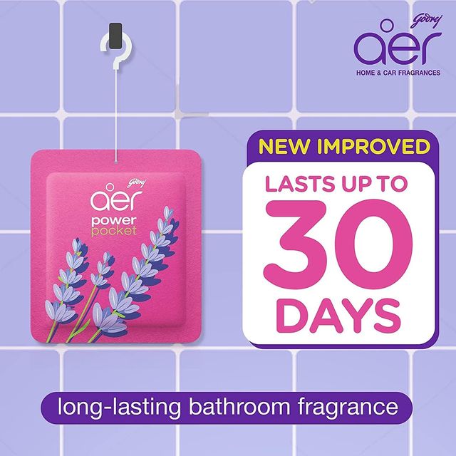 Godrej Aer Power Pocket Bathroom Freshener - Lavender Bloom 10 g Combo
