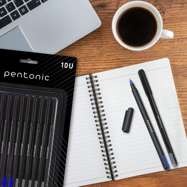 Pentonic Black Body Ball Pen (Blue & Black Ink Blister)