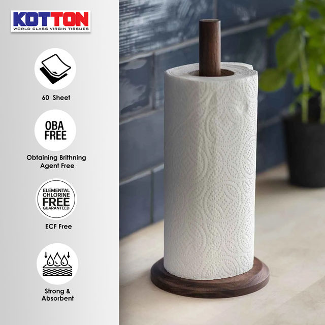 Kotton Kitchen Towel 2 Ply - 100% Virgin Pulp/Paper, 60 pulls 60 pc X 2 Combo