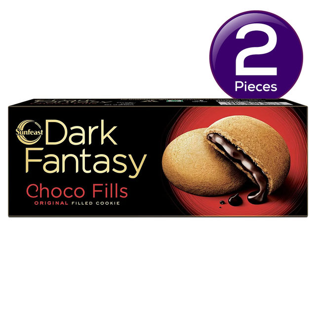 Sunfeast Dark Fantasy Choco Fills | Original Filled Cookies with Choco Crème | Perfect Snack 69 g Combo