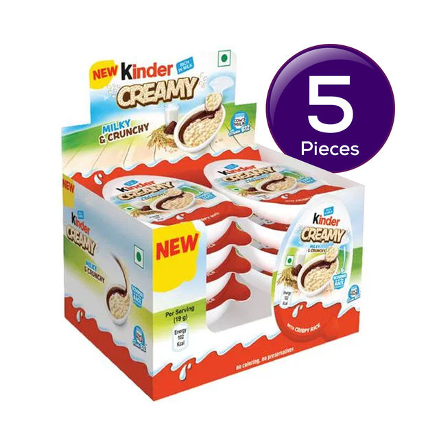Kinder Creamy Milky And Cocoa Chocolate With Extruded Rice 19 g Combo
