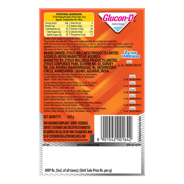 Glucon D Tangy Orange Instant Powder Mix