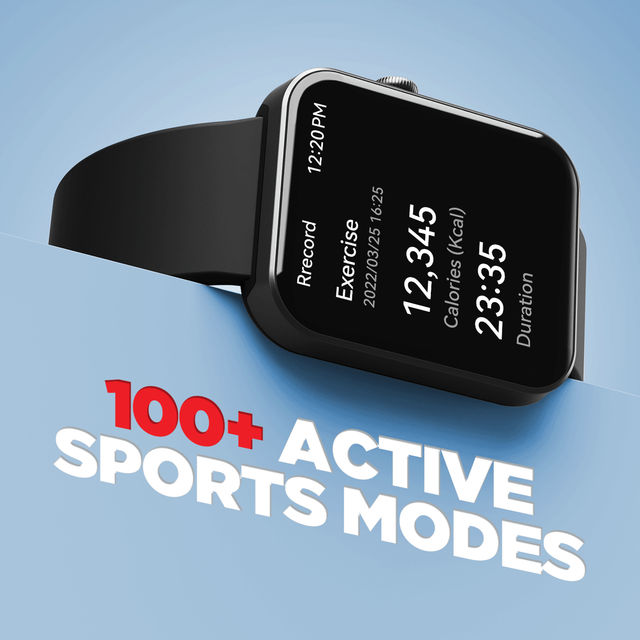 boAt Wave Stride Voice Smartwatch | 1.83" Display | IP68 Water Resistant - Active Black