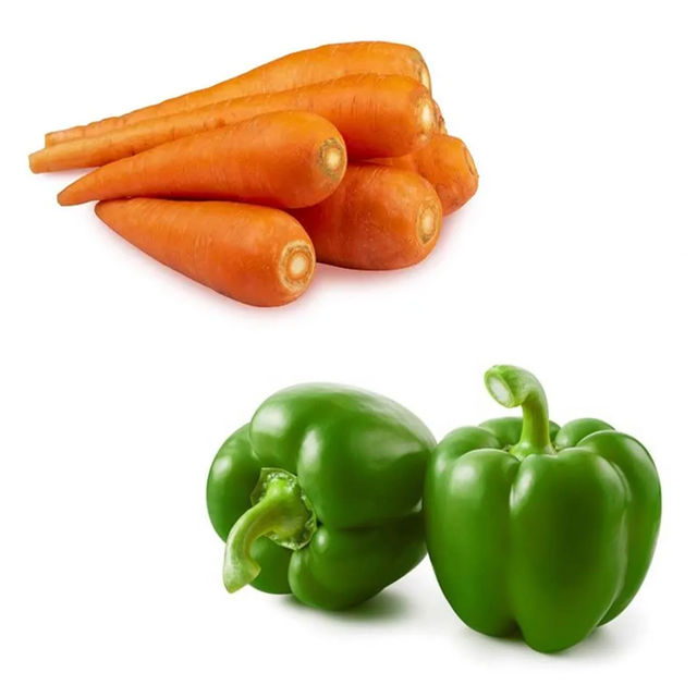 Capsicum Green(500gms) & Carrot Local(500gms) Combo